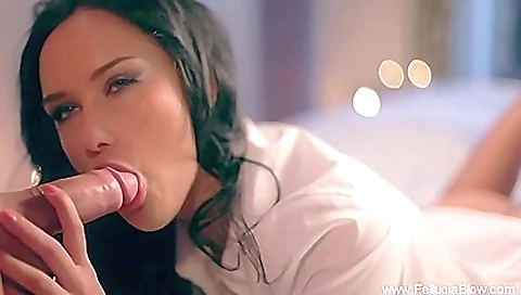 Sexy brunette hair shows off her ass