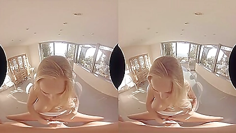 Sexy blonde chick with sex toys