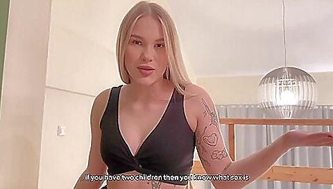 Beautiful blondie fucking on the bed