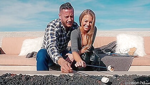 Sharing blonde fucked by a huge cock